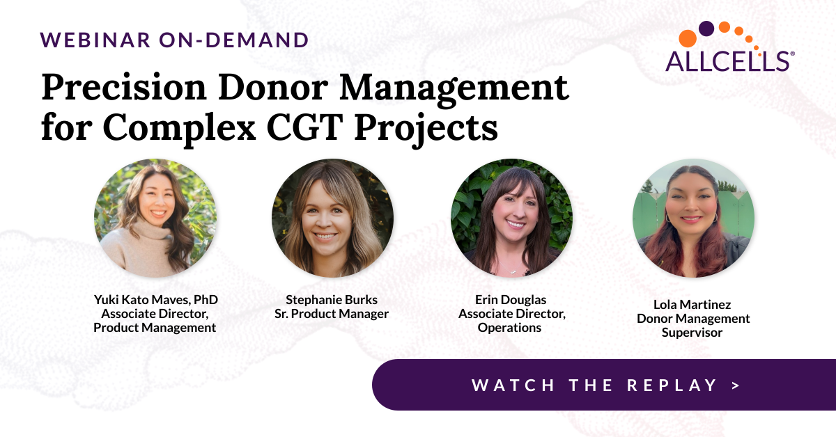 Precision Donor Management for Complex CGT Projects